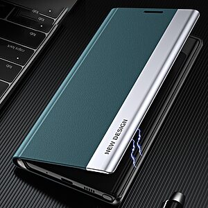 Θήκη Samsung Galaxy S22 Ultra 5G New Design Leather Stand Cover από συνθετικό δέρμα πράσινο - Image 4