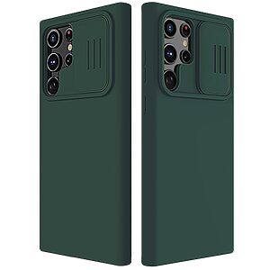 Θήκη Samsung Galaxy S22 Ultra 5G NiLLkin Camshield Liquid Series Πλάτη με προστασία για την κάμερα από σκλήρό Premium TPU πράσινο