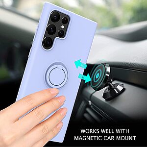 Θήκη Samsung Galaxy S22 Ultra 5G OEM Ultra Thin Matte Premium Πλάτη με ημίσκληρο TPU και δαχτυλίδι στήριξης πράσινο - Image 4