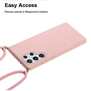 Θήκη Samsung Galaxy S22 Ultra 5G OEM Soft Silicone Sockproof πλάτη με κορδόνι από αντικραδασμικό TPU ροζ - Image 3
