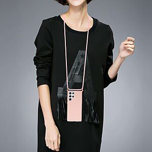 Θήκη Samsung Galaxy S22 Ultra 5G OEM Soft Silicone Sockproof πλάτη με κορδόνι από αντικραδασμικό TPU ροζ - Image 4