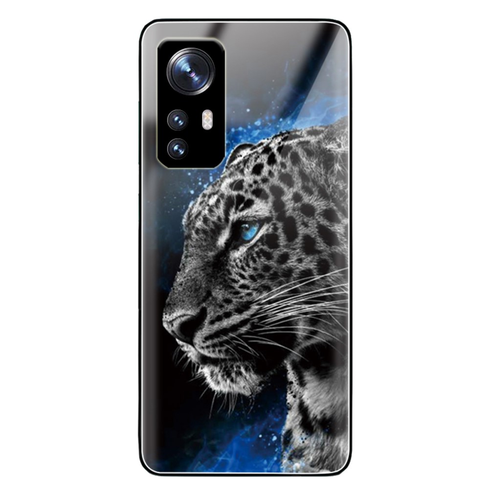 Θήκη Xiaomi 12 5G / 12X 5G OEM σχέδιο Tiger με πλάτη από Tempered Glass και εσωτερικό TPU