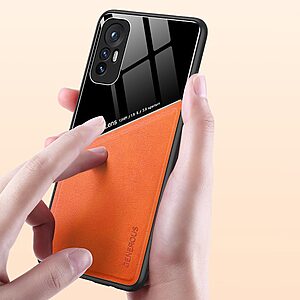 Θήκη Xiaomi 12 Pro 5G OEM Magnetic Glass Series πλάτη με ενσωματωμένο μαγνήτη και υποστήριξη μαγνητικής βάσης από συνθετικό δέρμα TPU μπλε - Image 3