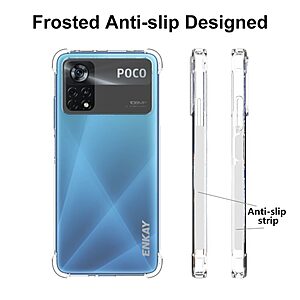 Θήκη Xiaomi Poco X4 Pro 5G ENKAY Enkay Silicone Sockproof Anti-Slip Transparent Πλάτη TPU διάφανη - Image 4