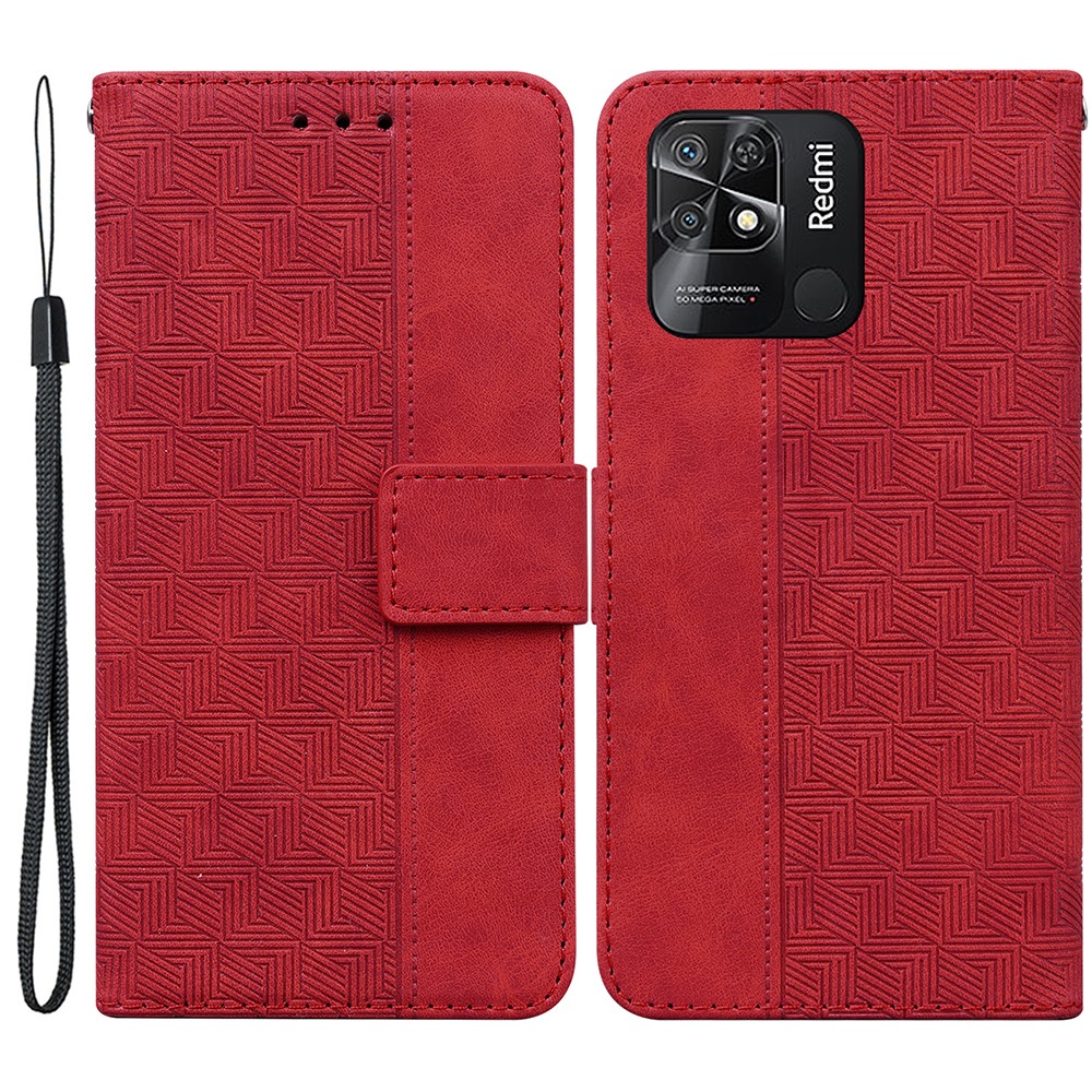 Θήκη Xiaomi Redmi 10C OEM Leather Wallet Case Geometry Style με βάση στήριξης Θήκη Xiaomi Redmi 10C OEM Leather Wallet Case Geometry Style με βάση στήριξης