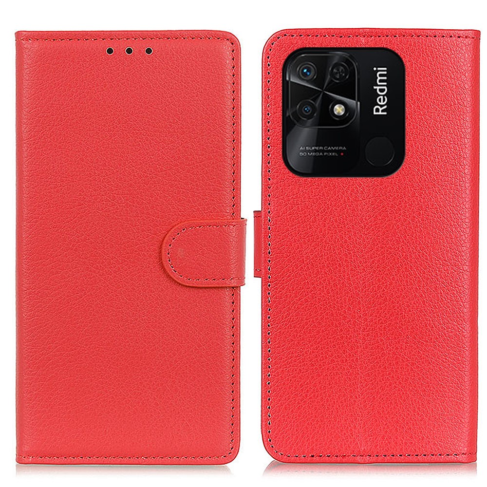 Θήκη Xiaomi Redmi 10C OEM Litchi Skin Leather με βάση στήριξης Θήκη Xiaomi Redmi 10C OEM Litchi Skin Leather με βάση στήριξης