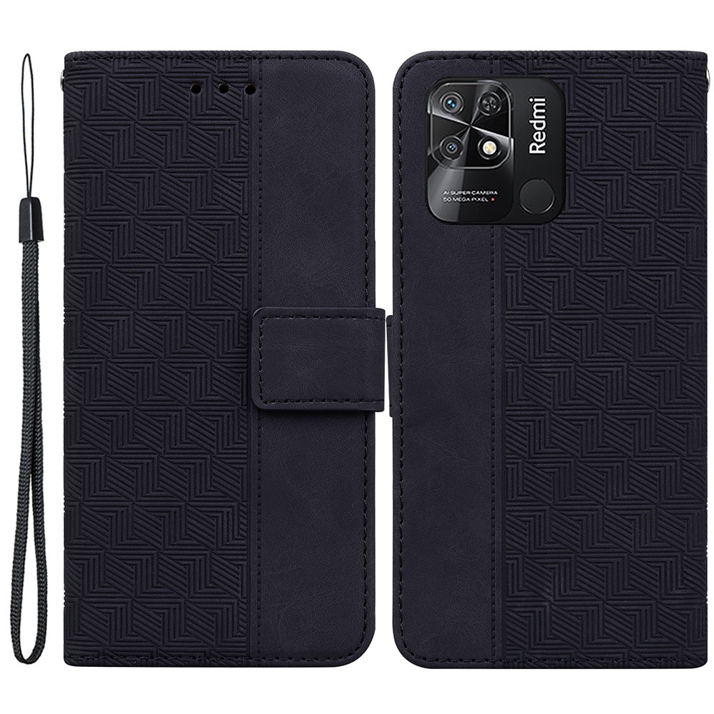 Θήκη Xiaomi Redmi 10C OEM Leather Wallet Case Geometry Style με βάση στήριξης Θήκη Xiaomi Redmi 10C OEM Leather Wallet Case Geometry Style με βάση στήριξης