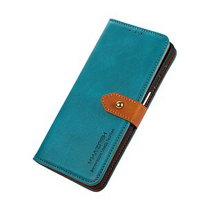 Θήκη Xiaomi Redmi 10C KHAZNEH Leather Wallet Golden Clasp με βάση στήριξης, υποδοχές καρτών και μαγνητικό κούμπωμα μπλε - Image 4