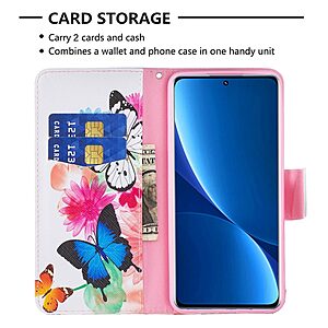 Θήκη Xiaomi Redmi 10C OEM Vivid Butterflies με βάση στήριξης, υποδοχές καρτών και μαγνητικό κούμπωμα Flip Wallet από συνθετικό δέρμα και TPU - Image 3