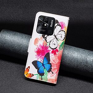 Θήκη Xiaomi Redmi 10C OEM Vivid Butterflies με βάση στήριξης, υποδοχές καρτών και μαγνητικό κούμπωμα Flip Wallet από συνθετικό δέρμα και TPU - Image 5