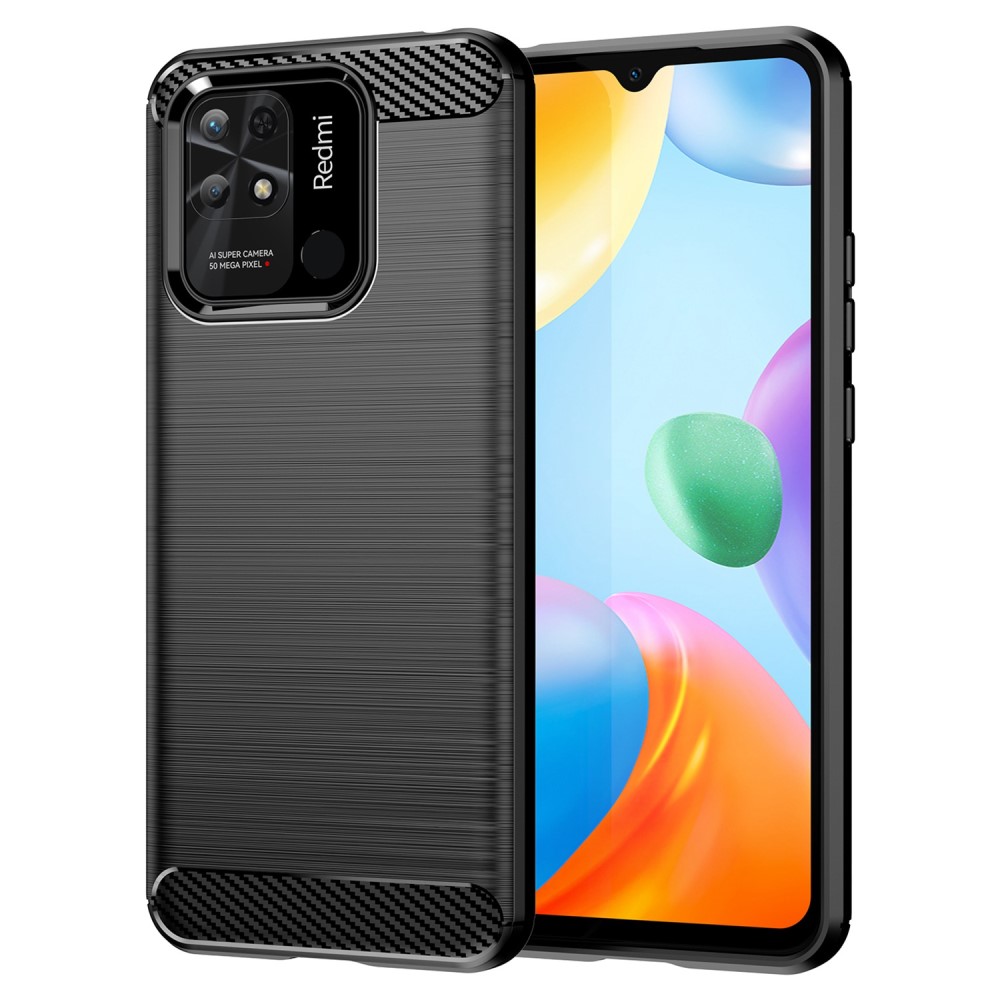 Θήκη Xiaomi Redmi 10C Mad Mask Brushed TPU Carbon Πλάτη μαύρο Θήκη Xiaomi Redmi 10C Mad Mask Brushed TPU Carbon Πλάτη μαύρο