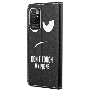 Θήκη Xiaomi Redmi Note 11 / 11S OEM Σχέδιο Don’t Touch My Phone με βάση στήριξης, υποδοχές καρτών και μαγνητικό κούμπωμα Flip Wallet δερματίνη - Image 3