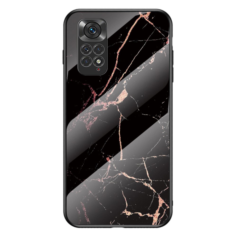 thiki-xiaomi-redmi-note-11-tpu-mayro-xryso-28765 Θήκη Xiaomi Redmi Note 11 / 11S OEM σχέδιο Marble με Πλάτη Tempered Glass TPU μαύρο / χρυσό - Image 1