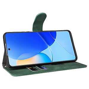 Θήκη Huawei Nova 9 Se OEM Leather Skin touch Feeling με βάση στήριξης, υποδοχές καρτών και μαγνητικό κούμπωμα πράσινο - Image 3