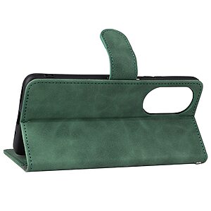 Θήκη Huawei Nova 9 Se OEM Leather Skin touch Feeling με βάση στήριξης, υποδοχές καρτών και μαγνητικό κούμπωμα πράσινο - Image 4