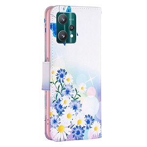 Θήκη Realme 9 5G / 9 Pro 5G OEM Blue Butterfly & Flowers με βάση στήριξης, υποδοχές καρτών και μαγνητικό κούμπωμα Flip Wallet από συνθετικό δέρμα και TPU - Image 3