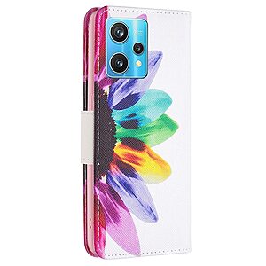 Θήκη Realme 9 / 9 Pro Plus 5G OEM Colorful Petals με βάση στήριξης, υποδοχές καρτών και μαγνητικό κούμπωμα Flip Wallet από συνθετικό δέρμα και TPU - Image 3
