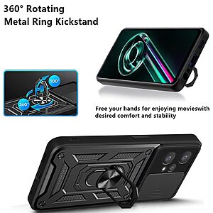 Θήκη Realme 9 / 9 Pro Plus 5G Mad Mask Camshield Armor Guard Πλάτη με προστασία για την κάμερα, Kickstand και Βάση στήριξης από σκλήρό Premium TPU μαύρο - Image 5