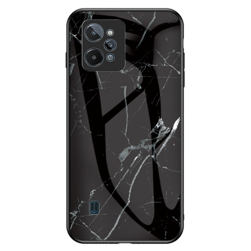 Θήκη Realme C31 OEM σχέδιο Marble με Πλάτη Tempered Glass TPU μαύρο