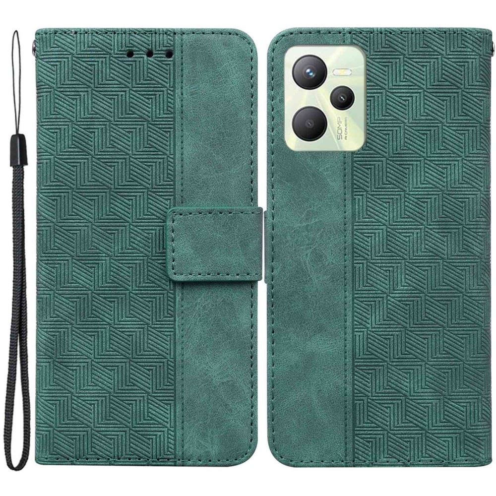 Θήκη Realme C35 Mad Mask Leather Wallet Case Geometry Style με βάση στήριξης Θήκη Realme C35 Mad Mask Leather Wallet Case Geometry Style με βάση στήριξης