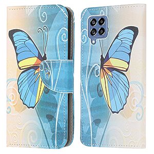 Θήκη Samsung Galaxy M53 5G OEM Blue Butterfly & Flowers με βάση στήριξης