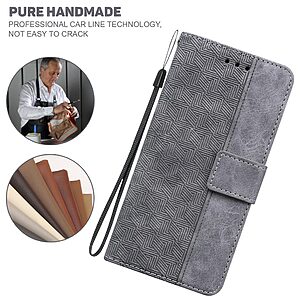 Θήκη Xiaomi Poco M4 Pro 4G Mad Mask Leather Wallet Case Geometry Style με βάση στήριξης, υποδοχές καρτών και μαγνητικό κούμπωμα Flip Wallet από συνθετικό δέρμα γκρι - Image 4