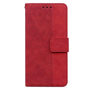 υποδοχές καρτών και μαγνητικό κούμπωμα Flip Wallet από συνθετικό δέρμα κόκκινο