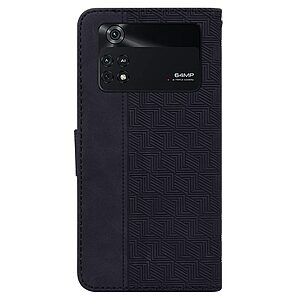 Θήκη Xiaomi Poco M4 Pro 4G Mad Mask Leather Wallet Case Geometry Style με βάση στήριξης, υποδοχές καρτών και μαγνητικό κούμπωμα Flip Wallet από συνθετικό δέρμα μαύρο - Image 3