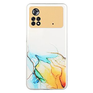 Θήκη Xiaomi Poco M4 Pro 4G OEM σχέδιο Yellow Cloud Marble Πλάτη TPU κίτρινο