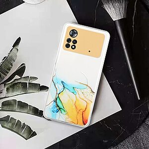 Θήκη Xiaomi Poco M4 Pro 4G OEM σχέδιο Yellow Cloud Marble Πλάτη TPU κίτρινο - Image 4