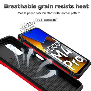 Θήκη Xiaomi Poco M4 Pro 4G Mad Mask Camshield Armor Guard Πλάτη με προστασία για την κάμερα, Kickstand και Βάση στήριξης από σκλήρό Premium TPU κόκκινο - Image 4