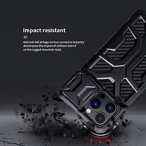 Θήκη iPhone 13 Pro NiLLkin NiLLkin Adventurer SockProof πλάτη από σκληρό Premium TPU μαύρο - Image 5