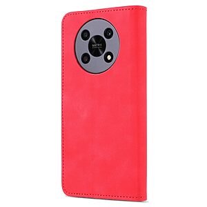 Θήκη Honor Magic4 Lite 5G AZNS Litchi Retro V2 Texture Leather με βάση στήριξης, υποδοχές καρτών και μαγνητικό κούμπωμα κόκκινο - Image 3