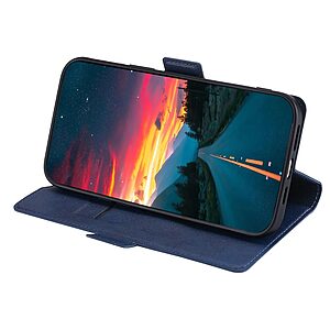 Θήκη Honor Magic4 Lite 5G OEM Skin Pro ultra thin με βάση στήριξης, υποδοχή καρτών και μαγνητικό κούμπωμα Flip Wallet από συνθετικό δέρμα και TPU μπλε - Image 4