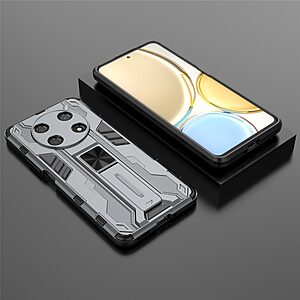 Θήκη Honor Magic4 Lite 5G Mad Mask Πλάτη Shockproof Armor με Μαγνητικό δαχτυλίδι και ποδαράκι Βάση στήριξης TPU γκρι - Image 5