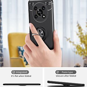 Θήκη Honor Magic4 Lite 5G OEM Magnetic Ring Kickstand / Μαγνητικό δαχτυλίδι / Βάση στήριξης TPU μαύρο - Image 5