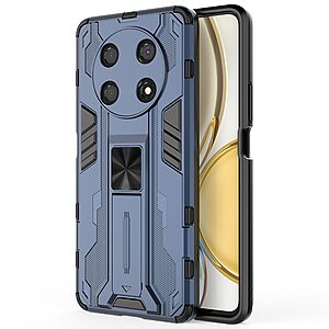 Θήκη Honor Magic4 Lite 5G Mad Mask Πλάτη Shockproof Armor με Μαγνητικό δαχτυλίδι και ποδαράκι Βάση στήριξης TPU μπλε