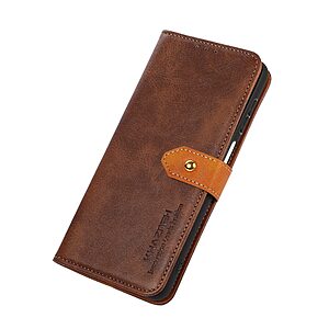 Θήκη Honor X7 KHAZNEH Leather Wallet Golden Clasp με βάση στήριξης, υποδοχές καρτών και μαγνητικό κούμπωμα καφέ - Image 5