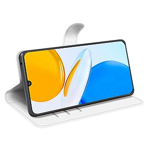 Θήκη Honor X7 OEM Litchi Skin  Leather με βάση στήριξης, υποδοχές καρτών και μαγνητικό κούμπωμα λευκό - Image 3