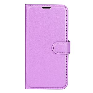 Θήκη Honor X7 OEM Litchi Skin  Leather με βάση στήριξης, υποδοχές καρτών και μαγνητικό κούμπωμα μωβ - Image 5