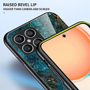 Θήκη Honor X8 OEM σχέδιο Marble με Πλάτη Tempered Glass TPU λευκό - Image 5