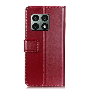 Θήκη OnePlus 10 Pro 5G OEM PU Leather Wallet Case με βάση στήριξης, υποδοχές καρτών και μαγνητικό κούμπωμα Flip Wallet από συνθετικό δέρμα και TPU κόκκινο - Image 3