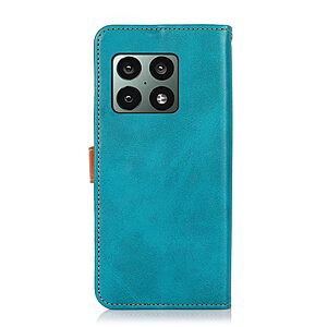 Θήκη OnePlus 10 Pro 5G KHAZNEH Leather Wallet Golden Clasp με βάση στήριξης, υποδοχές καρτών και μαγνητικό κούμπωμα μπλε - Image 3
