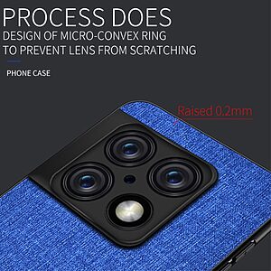 Θήκη OnePlus 10 Pro 5G OEM Cloth Texture Πλάτη από ύφασμα και ενισχυμένο TPU μπλε - Image 3