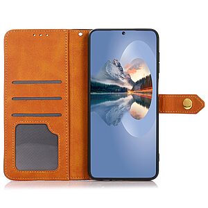 Θήκη OnePlus Nord CE 2 5G KHAZNEH Leather Wallet Golden Clasp με βάση στήριξης, υποδοχές καρτών και μαγνητικό κούμπωμα μπλε - Image 4