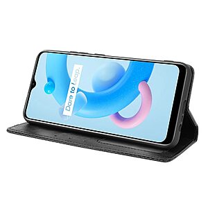 Θήκη Realme C11 (2021) Mad Mask Leather Wallet Case V3 με βάση στήριξης, υποδοχές καρτών και εσωτερικό μαγνητικό κούμπωμα Flip Wallet από συνθετικό δέρμα μαύρο - Image 5