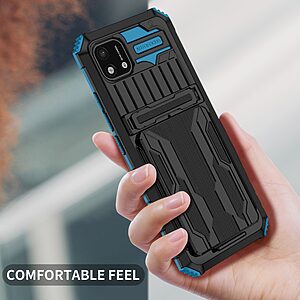 Θήκη Realme C11 (2021) Mad Mask Πλάτη Shockproof Armor Series 3 με ποδαράκι Βάση στήριξης και αποσπόμενη πλάτη για υποδοχές καρτών TPU μπλε - Image 5