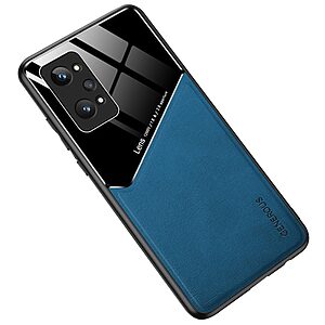 Θήκη Realme GT 2 Pro 5G OEM Magnetic Glass Series πλάτη με ενσωματωμένο μαγνήτη και υποστήριξη μαγνητικής βάσης από συνθετικό δέρμα TPU μπλε