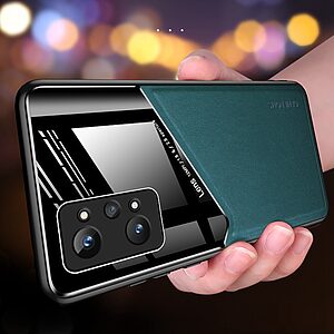 Θήκη Realme GT 2 Pro 5G OEM Magnetic Glass Series πλάτη με ενσωματωμένο μαγνήτη και υποστήριξη μαγνητικής βάσης από συνθετικό δέρμα TPU πράσινο - Image 4