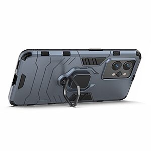 Θήκη Realme GT 2 Pro 5G Mad Mask Πλάτη Thin Armor με Μαγνητικό δαχτυλίδι και Βάση στήριξης TPU μπλε - Image 3